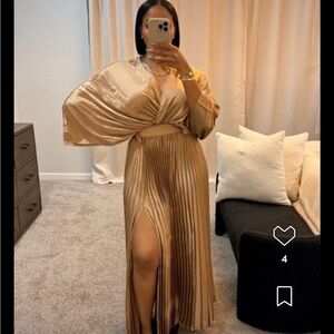 MILLIE MOCHA MOUSSE SATIN BLOUSE - L